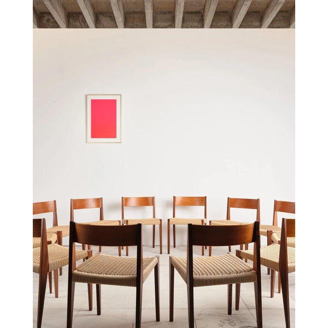 Beige Pia Dining Chairs in Walnut and Teak by Poul Cadovius, Denmark, 1950s, Set of 12 For Sale - Image 8 of 18