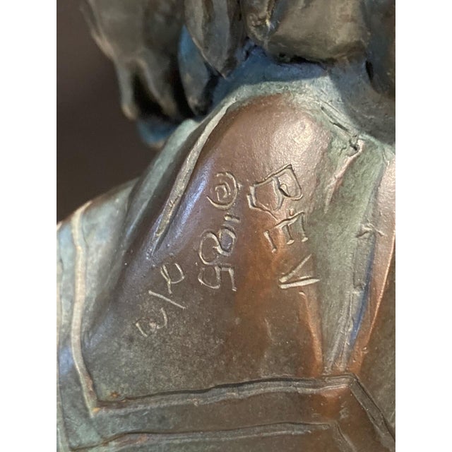 1980s Bronze Pierrot Signed Sculpture on Acrylic Base For Sale - Image 4 of 7