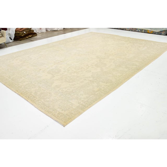 Indian Modern Indian Peshawar Oversized Wool Rug in Beige With Allover Design For Sale - Image 3 of 9