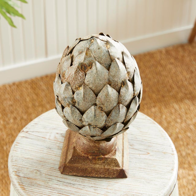 Weathered Metal Artichoke Finial Small For Sale In Chicago - Image 6 of 7