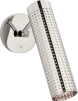 Kelly Wearstler for Visual Comfort Signature Precision 12" Articulating Sconce in Polished Nickel with White Glass
