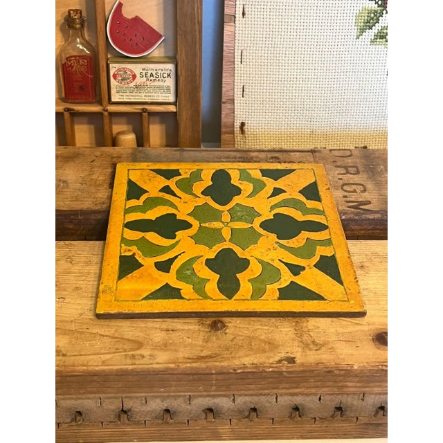 Handmade Mid-Century Modern Tile Made of Thick Paper Material For Sale - Image 4 of 5