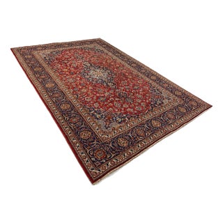 Hand-Knotted Persian Kashan Rug For Sale