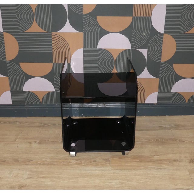Bedside Tables in Black Acrylic Glass, 1970s, Set of 2 For Sale - Image 6 of 18