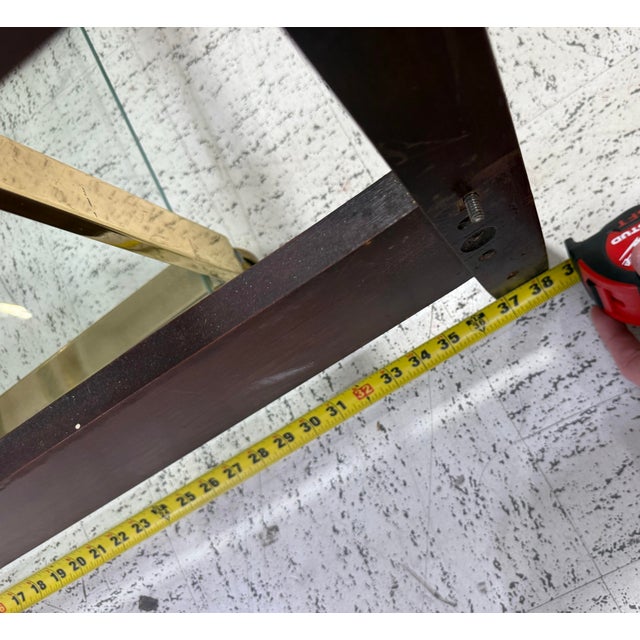 Mid 19th Century Regency Period Antique Twin Size Mahogany Headboard With Brass Accents For Sale - Image 5 of 6