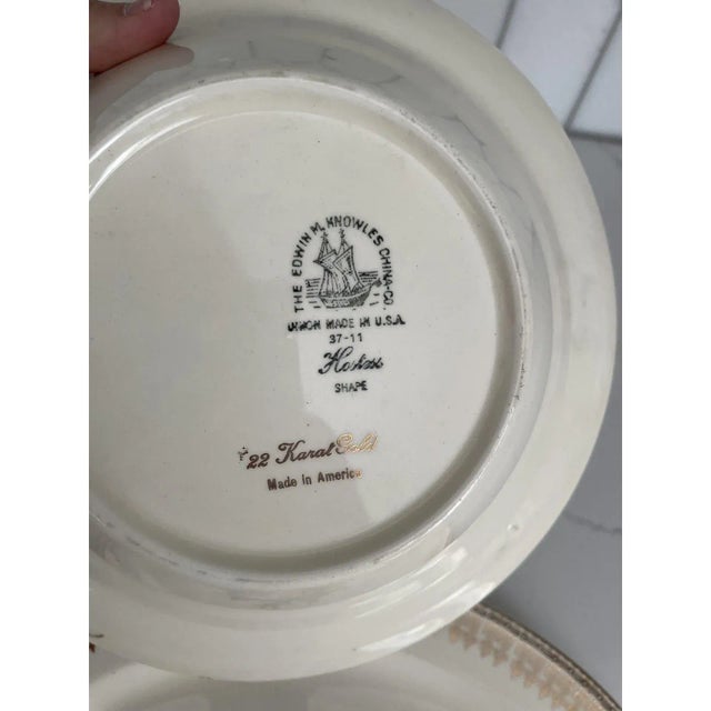 Mid 20th Century 22 Karat Gold Serving Bowl & Platter For Sale - Image 4 of 13