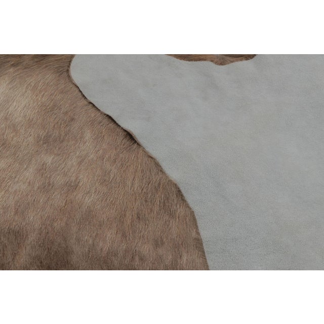 Rug & Kilim’s Large Cowhide Rug in Sheen Beige and Brown Tones For Sale - Image 9 of 9