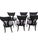 Paint 1980s Postmodern Pietro Costantini "Corfu" Black Lacquer Dining Chairs - Set of 6 For Sale - Image 7 of 17