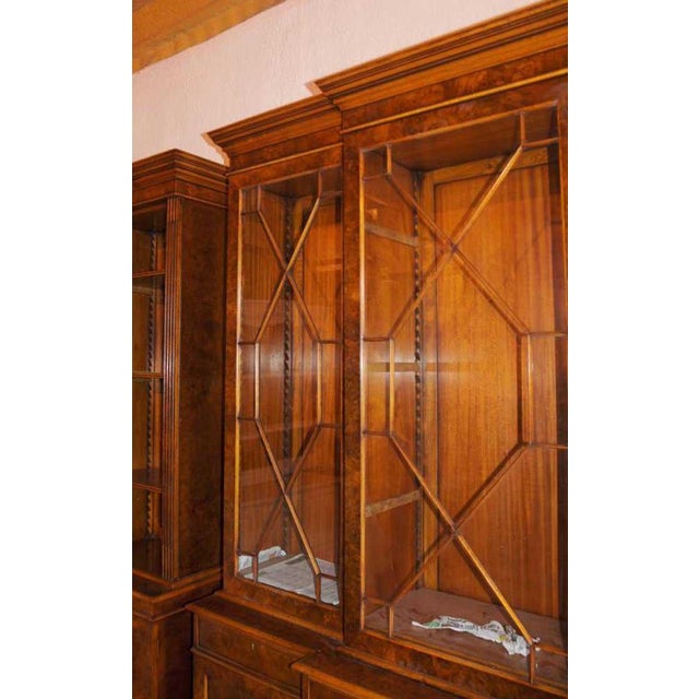 Victorian Walnut Breakfront Bookcase For Sale - Image 3 of 18