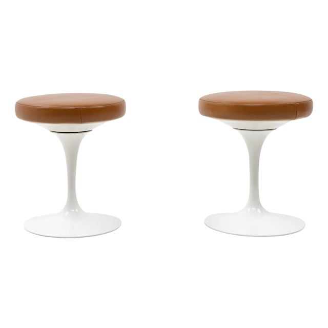 Swiss Tulip Swivel Stools by Eero Saarinen for Knoll, 1970s, Set of 2 For Sale