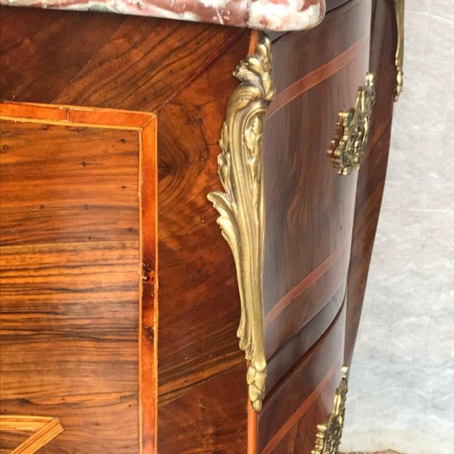 Antique Louis XV Chest of Drawers with Marble Top, 1760s For Sale - Image 6 of 9