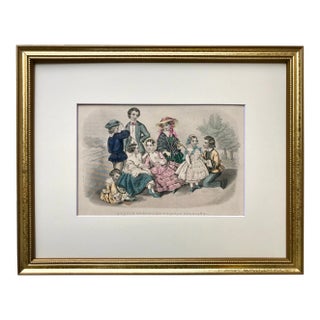 Antique Victorian Fashion Print Color Engraving Goodey’s C. 1900 For Sale