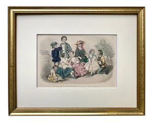 Antique Victorian Fashion Print Color Engraving Goodey’s C. 1900
