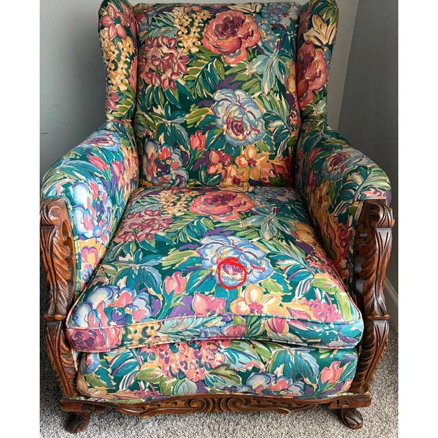 Antique Rococo Floral Bergere Arm Chair, Circa Mid 1800s For Sale - Image 13 of 13