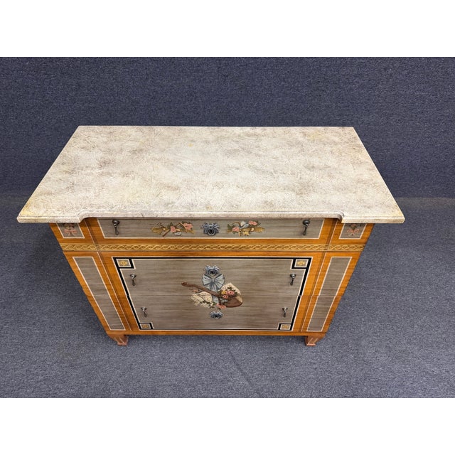 1980s Drexel Heritage Et Cetera Paint Decorated Neoclassical Chest For Sale - Image 5 of 16