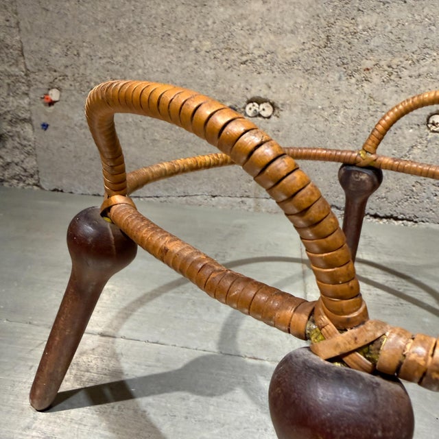 1950s Jens Quistgaard for Dansk Designs Casserole Stand Anker Line Rattan Teak For Sale - Image 5 of 9