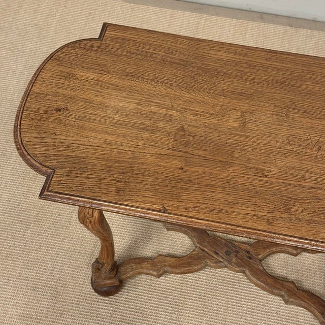 18th Century French Hand-Carved Side Table in Stripped Oak For Sale - Image 16 of 18