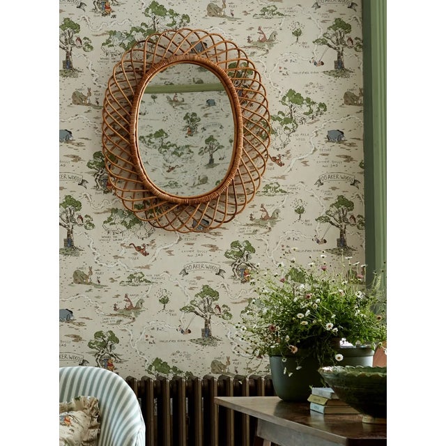 Traditional Sanderson Hundred Acre Wood Wallpaper in Cashew For Sale - Image 3 of 3