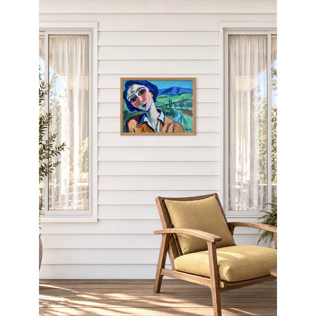 Mid-Century Modern The Road Before Me - Acrylic Painting Landscape Portrait For Sale - Image 3 of 17