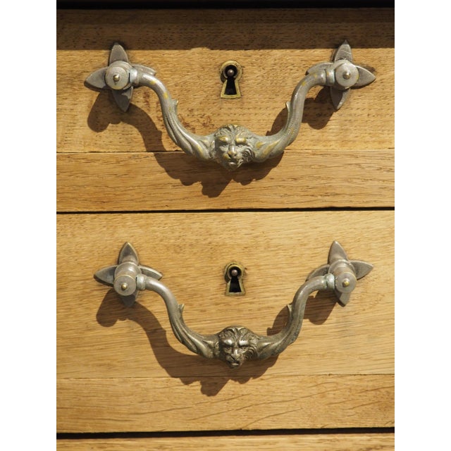 19th Century French Bleached Oak Mercerie Counter With Drawers For Sale - Image 13 of 18