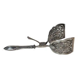 Silver-Plated Asparagus Tongs, 1890s For Sale