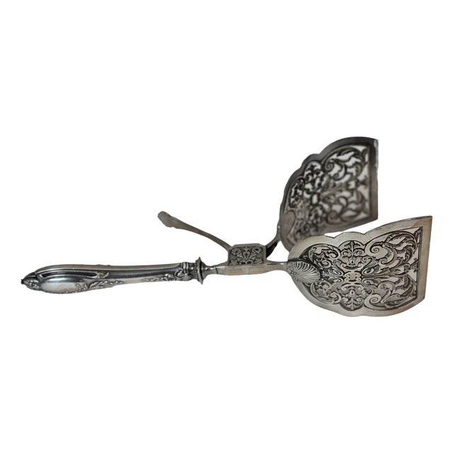Silver-Plated Asparagus Tongs, 1890s For Sale