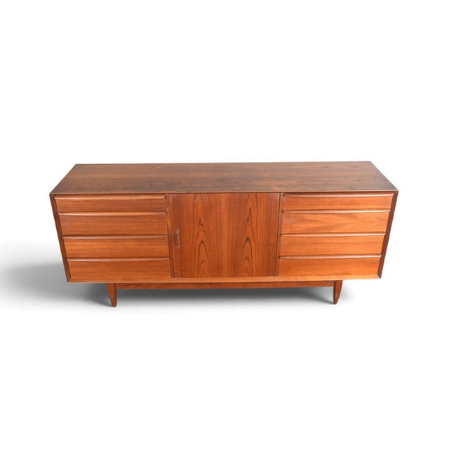Falster Møbelfabrik Mid 20th Century Svend Age Madsen Thirteen Drawer Dresser in Teak, Attributed For Sale - Image 4 of 14