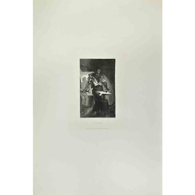 Eugène Delacroix, Un Forgeron, 1870s, Etching For Sale