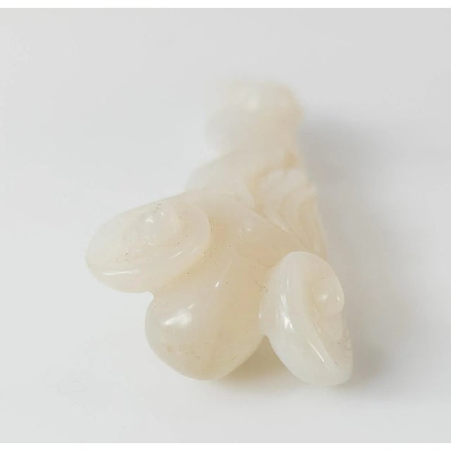 Chinese 18th Century Chinese Carved White Nephrite Jade Ruyi Scepter With Lingzhi Mushrooms For Sale - Image 3 of 13