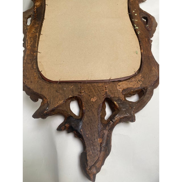 19th Century Rococo Italian Venetian Orange Gold Gilt Carved Wood Mirror For Sale - Image 11 of 12