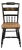 Genuine Hitchcock Black & Gold Accent Side Chair W. Rush Seat & Hand Painted Florals For Sale