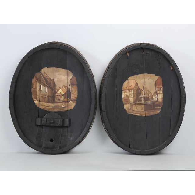 Antique Wine Barrel End Repurposed as Wall Art Dambach-La-Ville France C1800's For Sale - Image 12 of 12