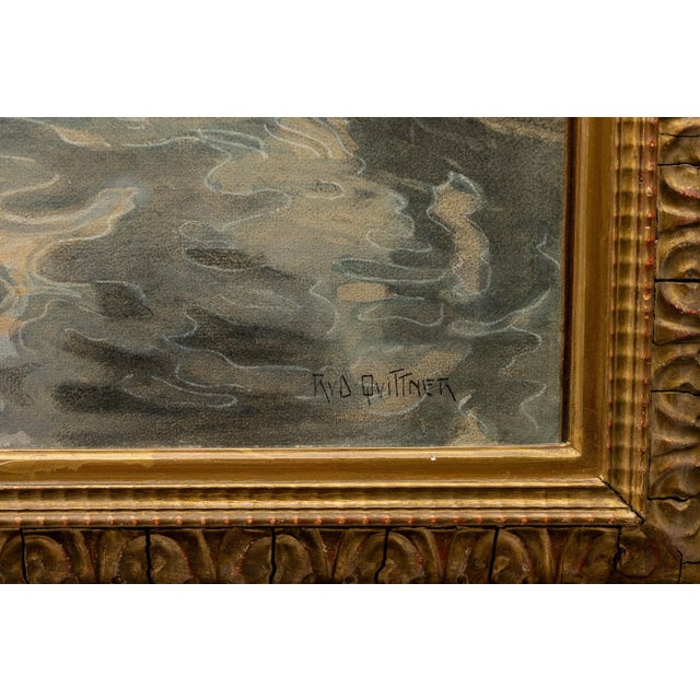 Modern Rudolf Quittner, Seine Canal, 1904, Pastel, Framed For Sale - Image 3 of 4