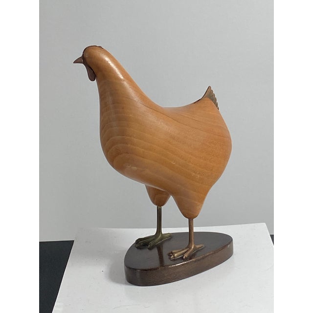 Contemporary 1930s Hagenauer Wiener Werkstätte Hand-Carved Wooden Chicken Sculpture For Sale - Image 3 of 12