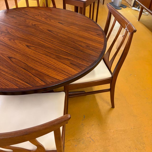 Gudme Danish Small Round Rosewood Dining Table With Leaf For Sale - Image 9 of 16