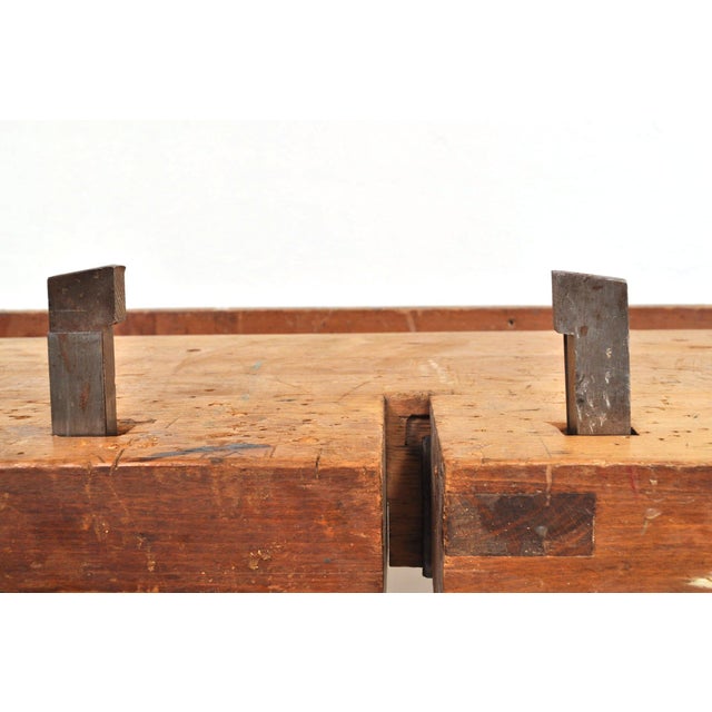Vintage Carpenters Workbench in Beech from Nooitgedagt, 1950s For Sale - Image 11 of 18