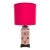 Vintage Chinoiserie Red & White Porcelain Square Ginger Jar Table Lamp With Red Shade For Sale
