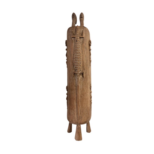 Lg Vintage Unique Dogon Hand Carved Wooden Box Mali 24" H For Sale In New York - Image 6 of 11