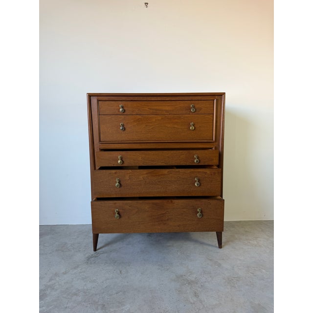 Brown Mid-Century Modern John Stuart “Facade” Highboy Commode For Sale - Image 8 of 18