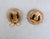 1960s Vintage 1965 Signed Napier Round Goldtone Carved Faux-Jade Clip Earrings-2 Pieces For Sale - Image 5 of 7