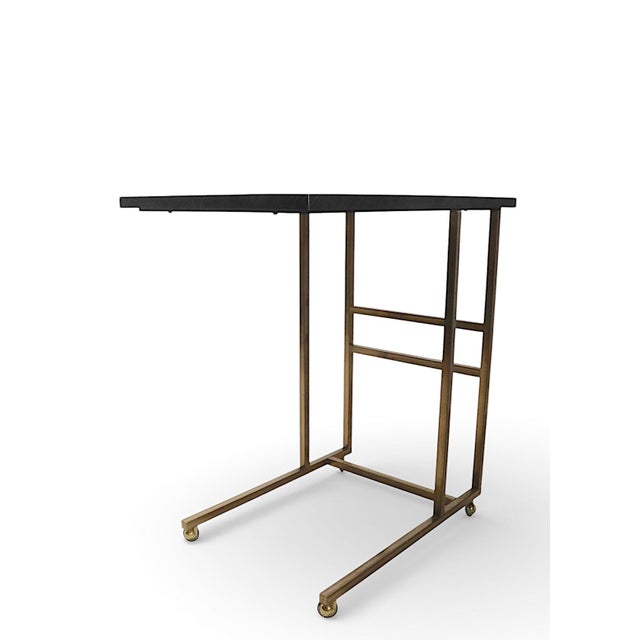 1970s Hollywood Regency Brass and Formica Serving Bar Cart For Sale - Image 12 of 12