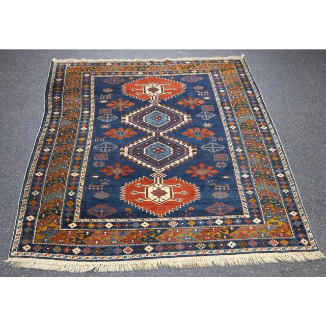 Red Antique Shirvan Rug 4'2'' x 6' For Sale - Image 8 of 10