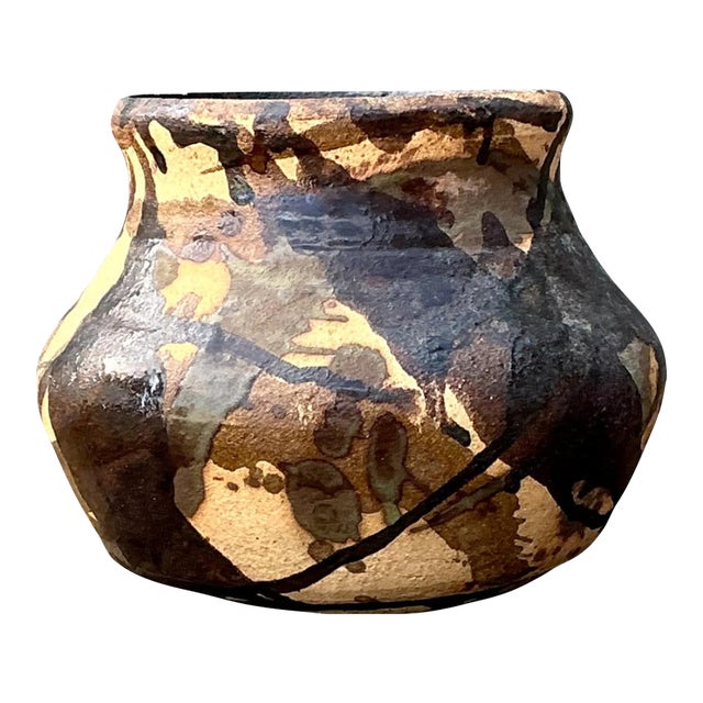Vintage Abstract Ceramic Vase For Sale