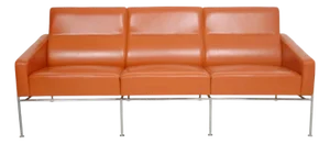 3303 Airport 3-Seater Sofa in Cognac Leather by Arne Jacobsen, 2000s