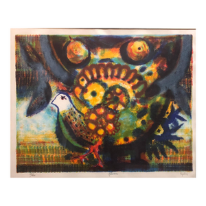 Juan García Ripollés, Spanish Modernist 'Paloma' Colorful Lithograph of a Bird
