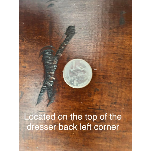 Antique Mid-Century, Modern , American Tiger Maple 4 Drawer Dresser, Circa 1840-1860 For Sale - Image 12 of 12