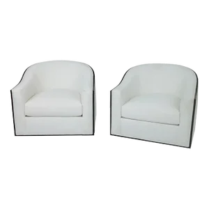 Modern Mid Century Style Swivel Lounge Chairs- a Pair