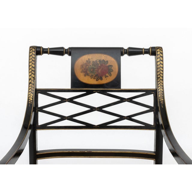 Traditional Regency Style Gilt and Ebonized Side Chair For Sale - Image 3 of 7