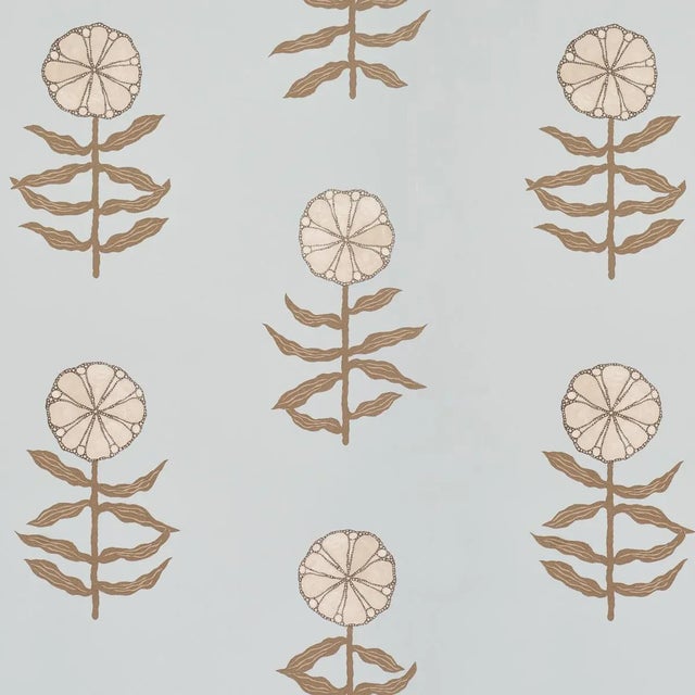 Schumacher x Marian McEvoy Pretty Petals Wallpaper In Sky For Sale
