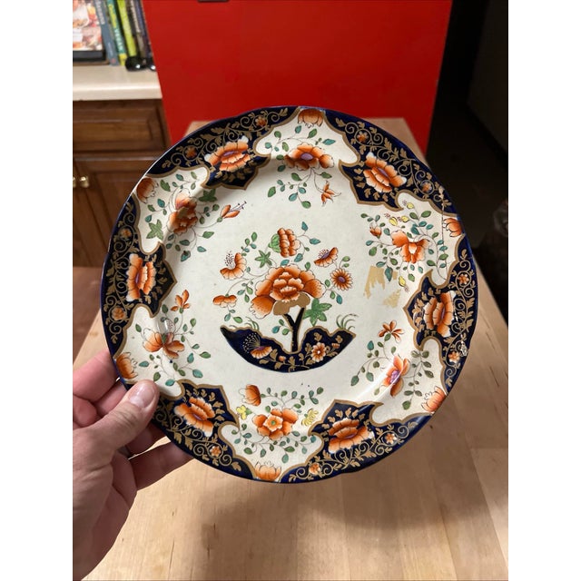 A Fine Pair of Antique Royal Crown Derby Plates, With Staple Repairs, Circa 1820 Made in England, Circa 1820-1840's Size:...